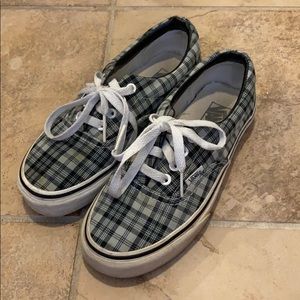 Vans Plaid Canvas Sneakers in Black and White